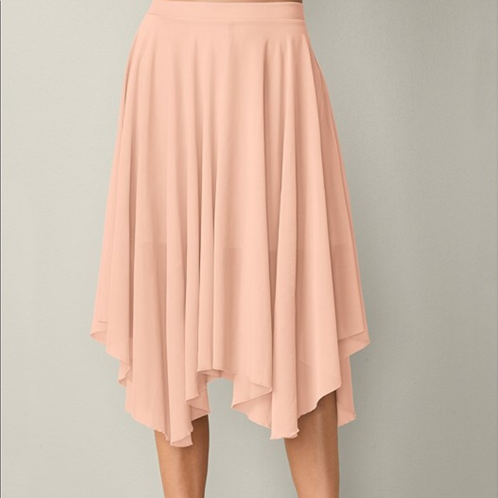 Pink Blush XL Mesh midi skirt with sharkbite hem